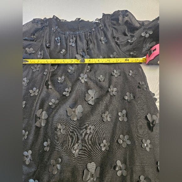 Zara Black Floral Sheer Dress Girls 7year - Picture 3 of 6